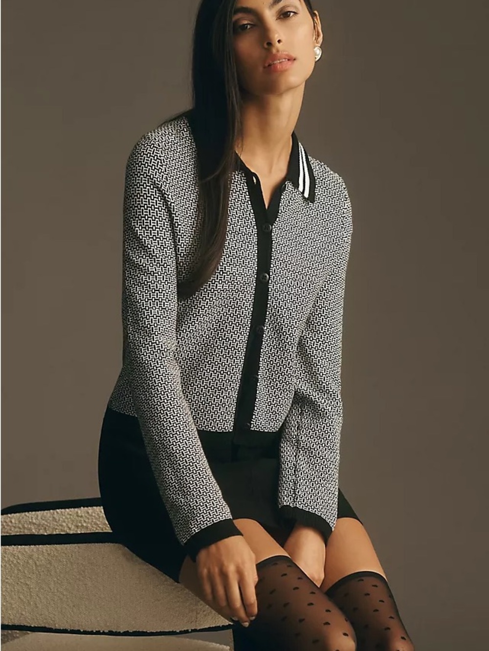 Anthropologie Maeve Size Large Plunging Polo Cardigan